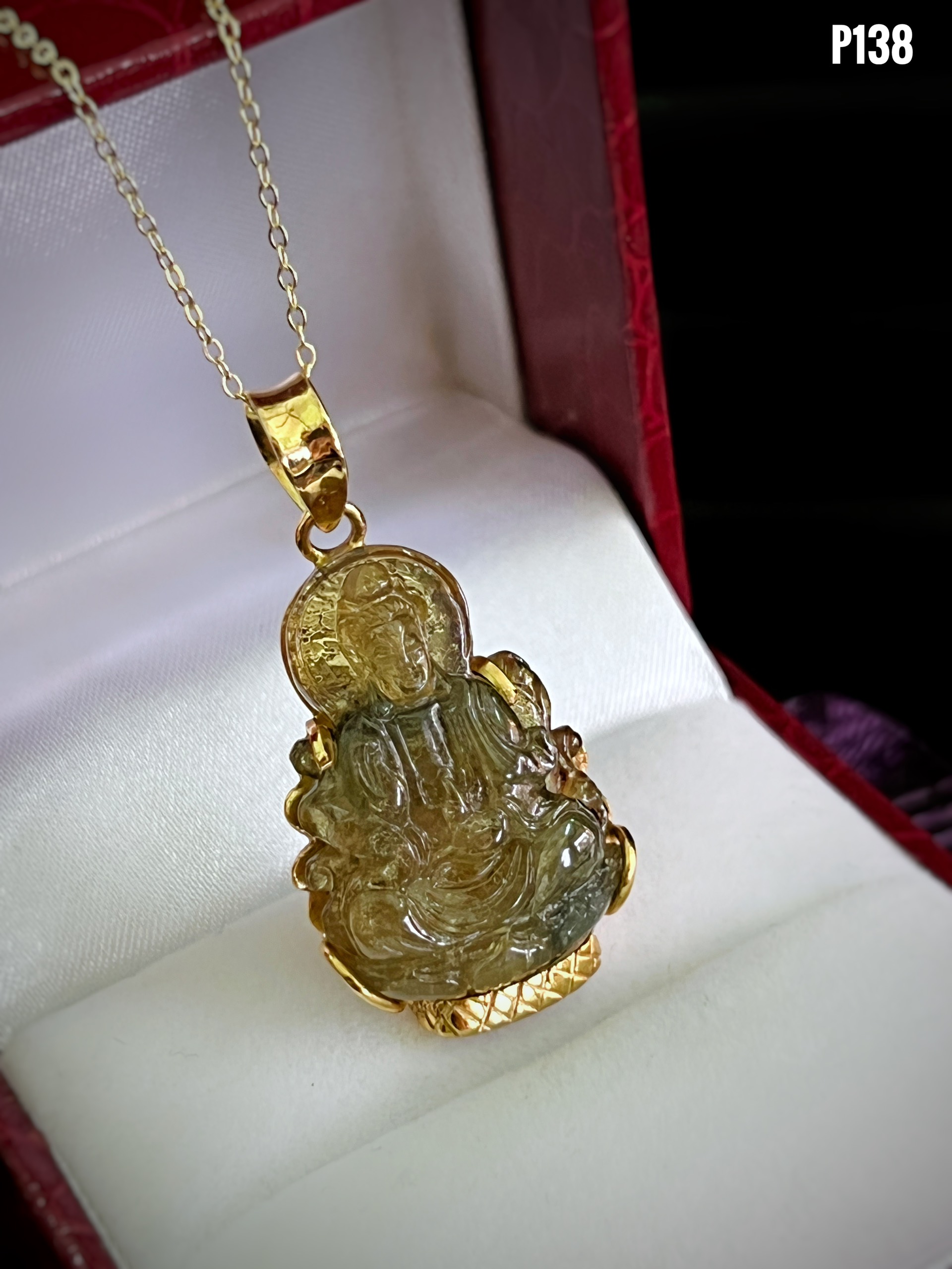 MẶT DÂY BẠC XI PHẬT QUAN ÂM ĐÁ SAPPHIRE TỰ NHIÊN