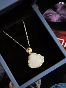 MẶT DÂY BẠC XI PHẬT DI LẶC NGỌC JADEITE TỰ NHIÊN
