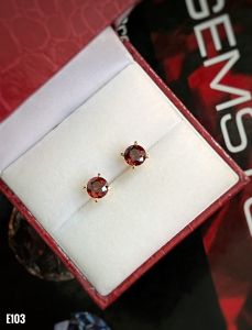 KHUYÊN TAI  BẠC XI ĐÁ GARNET TỰ NHIÊN