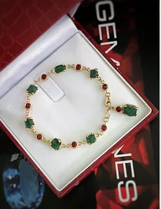 LẮC TAY BẠC XI EMERALD - NGỌC LỤC BẢO TỰ NHIÊN