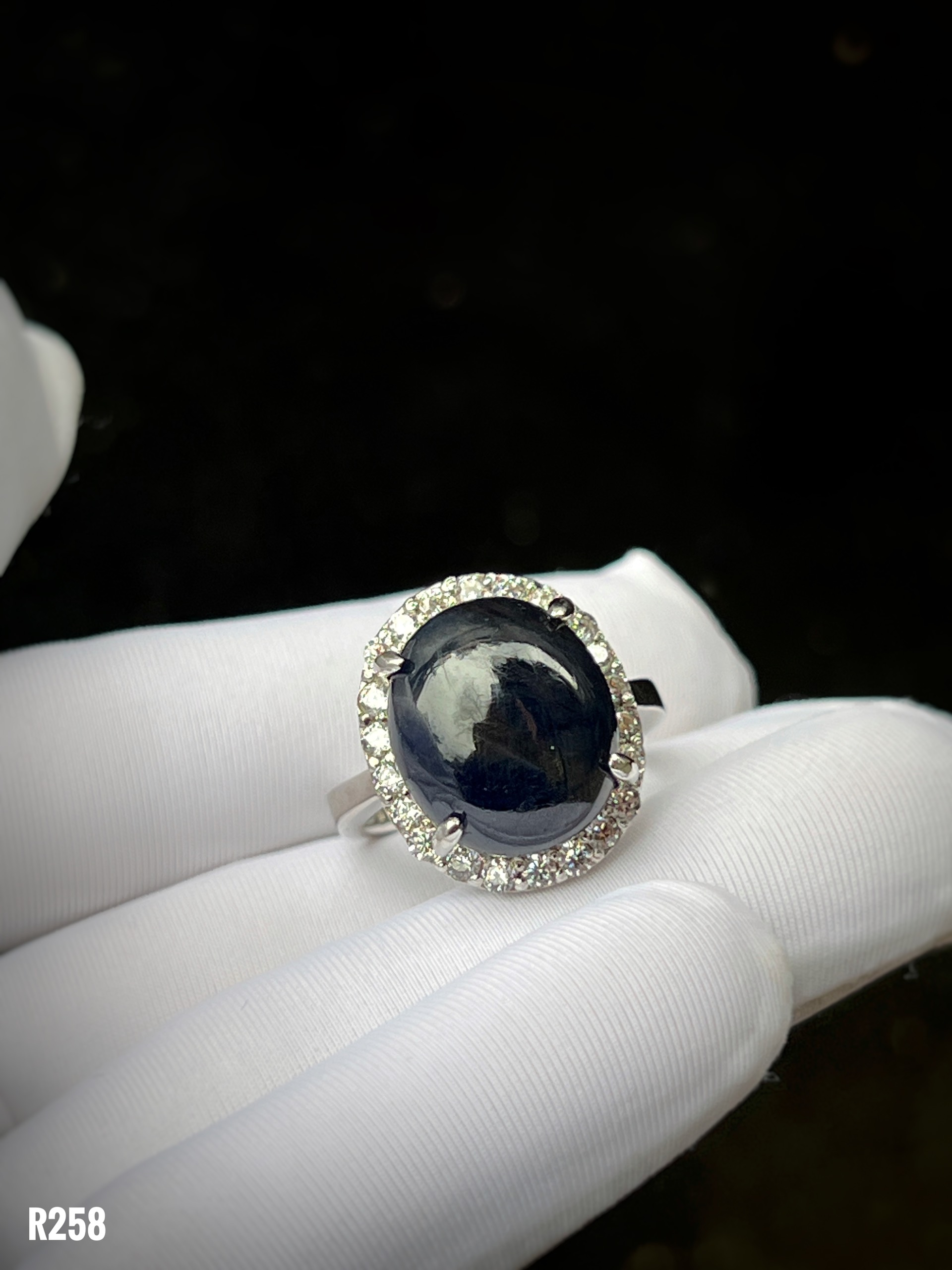 NHẪN BẠC 92.5 ĐÁ SAPPHIRE TỰ NHIÊN