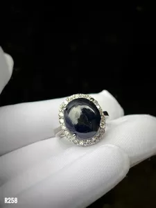 NHẪN BẠC 92.5 ĐÁ SAPPHIRE TỰ NHIÊN
