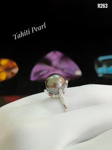 NHẪN BẠC 92.5 XI VÀNG NGỌC TRAI TAHITI TỰ NHIÊN