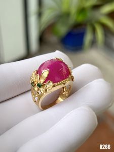 NHẪN BẠC 92.5 XI VÀNG ĐÁ RUBY TỰ NHIÊN