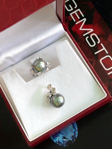 BỘ BẠC 92.5 XI VÀNG NGỌC TRAI TAHITI TỰ NHIÊN