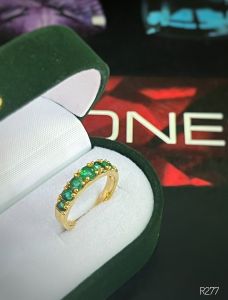 NHẪN BẠC 92.5 XI VÀNG EMERALD-NGỌC LỤC BẢO TỰ NHIÊN