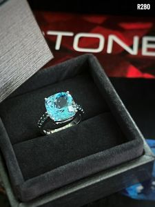 NHẪN BẠC 92.5 XI VÀNG  ĐÁ TOPAZ TỰ NHIÊN