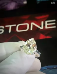 NHẪN BẠC 92.5 ĐÁ TOPAZ TRẮNG TỰ NHIÊN