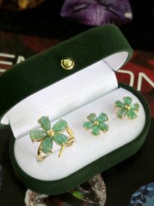 BỘ BẠC 92.5 XI VÀNG ĐÁ EMERALD TỰ NHIÊN