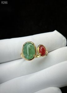 NHẪN BẠC 92.5 XI VÀNG ĐÁ EMERALD - NGỌC LỤC BẢO +RUBY TỰ NHIÊN