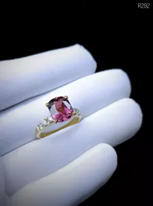NHẪN BẠC 92.5 XI VÀNG ĐÁ TOURMALINE TỰ NHIÊN