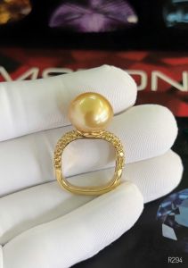 NHẪN BẠC 92.5 XI VÀNG NGỌC TRAI SOUTH SEA KẾT ĐÁ SAPPHIRE TỰ NHIÊN