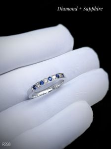 NHẪN BẠC 92.5 ĐÁ SAPPHIRE TỰ NHIÊN