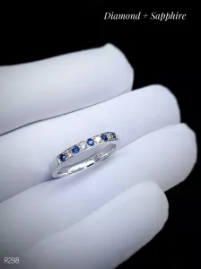 NHẪN BẠC 92.5 ĐÁ SAPPHIRE TỰ NHIÊN