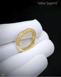 NHẪN BẠC 92.5 XI VÀNG  SAPPHIRE VÀNG TỰ NHIÊN