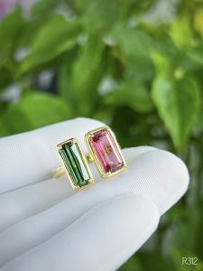 NHẪN BẠC 92.5 XI VÀNG ĐÁ TOURMALINE TỰ NHIÊN