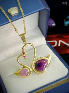 MẶT DÂY BẠC XI THIÊN NGA ĐÁ RUBY, SAPPHIRE TỰ NHIÊN