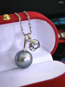 MẶT DÂY BẠC XI NGỌC TRAI TAHITI + TANZANITE TỰ NHIÊN