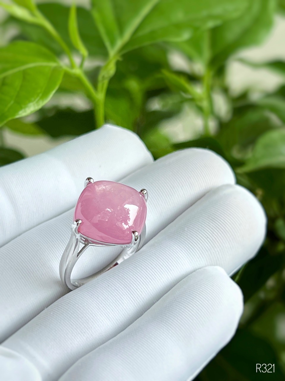 NHẪN BẠC 92.5 SAPPHIRE HỒNG TỰ NHIÊN