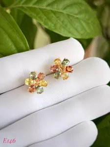 KHUYÊN TAI BẠC XI ĐÁ SAPPHIRE TỰ NHIÊN