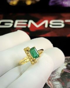 NHẪN ĐÁ EMERALD - NGỌC LỤC BẢO + SAPPHIRE VÀNG TỰ NHIÊN