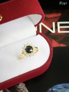 NHẪN BẠC 92.5 XI VÀNG ĐÁ SAPPHIRE TỰ NHIÊN