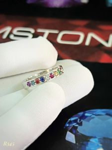NHẪN BẠC 92.5 9 VIÊN GEMSTONES