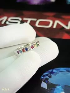 NHẪN BẠC 92.5 9 VIÊN GEMSTONES