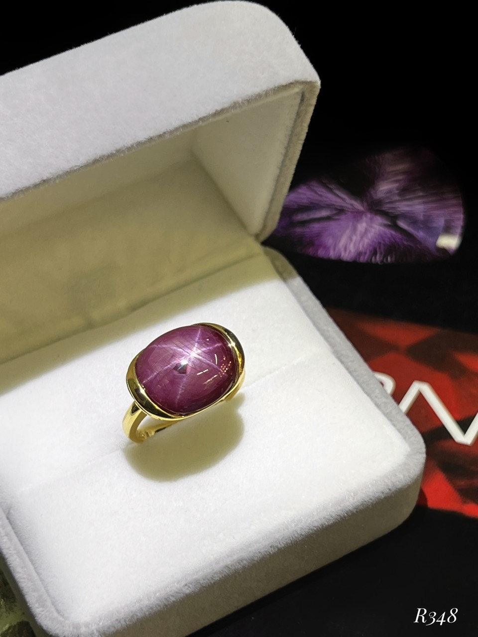 NHẪN BẠC 92.5 XI VÀNG ĐÁ RUBY SAO NAM PHI TỰ NHIÊN