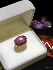NHẪN BẠC 92.5 XI VÀNG ĐÁ RUBY SAO NAM PHI TỰ NHIÊN