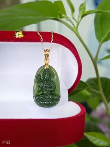 MẶT DÂY BẠC XI ĐẠI THẾ CHÍ BỒ TÁT NGỌC BÍCH TỰ NHIÊN