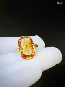 NHẪN BẠC 92.5 XI VÀNG ĐÁ CITRINE - THẠCH ANH VÀNG TỰ NHIÊN