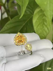 NHẪN BẠC 92.5 FULL ĐÁ SAPPHIRE TỰ NHIÊN