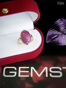 NHẪN BẠC 92.5 XI VÀNG  ĐÁ RUBY TỰ NHIÊN