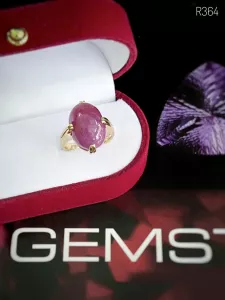 NHẪN BẠC 92.5 XI VÀNG  ĐÁ RUBY TỰ NHIÊN