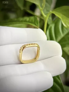 NHẪN BẠC 92.5 XI VÀNG  ĐÁ SAPPHIRE TỰ NHIÊN