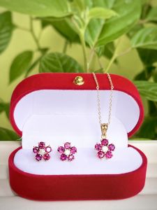 SET MẶT DÂY + KHUYÊN TAI BẠC 92.5 ĐÁ TOURMALINE TỰ NHIÊN