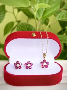 SET MẶT DÂY + KHUYÊN TAI BẠC 92.5 ĐÁ TOURMALINE TỰ NHIÊN
