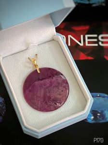 MẶT DÂY BẠC XI ĐÁ RUBY NAM PHI TỰ NHIÊN