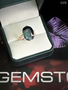 NHẪN BẠC 92.5 XI VÀNG ĐÁ SAPPHIRE TỰ NHIÊN