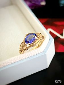 NHẪN BẠC 92.5 XI VÀNG ĐÁ TANZANITE TỰ NHIÊN