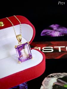 MẶT DÂY BẠC XI ĐÁ AMETHYST-THẠCH ANH TÍM TỰ NHIÊN