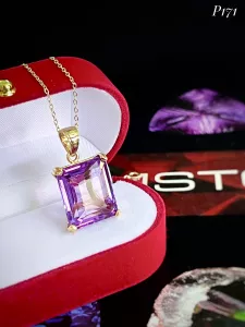 MẶT DÂY BẠC XI ĐÁ AMETHYST-THẠCH ANH TÍM TỰ NHIÊN