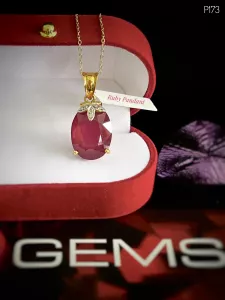 MẶT DÂY BẠC XI ĐÁ RUBY NAM PHI TỰ NHIÊN