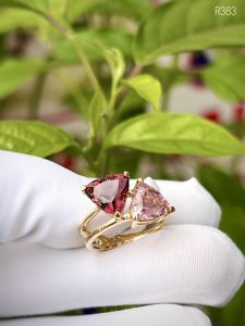 NHẪN BẠC 92.5 XI VÀNG ĐÁ TOURMALINE TỰ NHIÊN