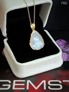 MẶT DÂY BẠC XI HỒ LY ĐÁ MOONSTONE TỰ NHIÊN