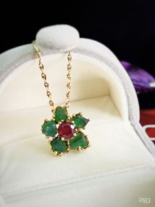 MẶT DÂY BẠC XI ĐÁ EMERALD - NGỌC LỤC BẢO & RUBY TỰ NHIÊN