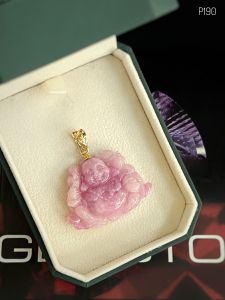 MẶT DÂY BẠC XI PHẬT DI LẶC ĐÁ RUBY TỰ NHIÊN