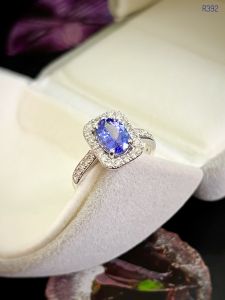 NHẪN BẠC 92.5 ĐÁ TANZANITE TỰ NHIÊN