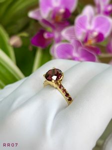 NHẪN BẠC 92.5 XI VÀNG ĐÁ TOURMALINE TỰ NHIÊN